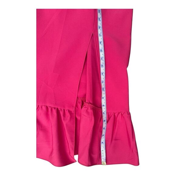 NWT Laundry by Shelli Segal HU05D09 - Ruffled Hem Long Fuschia Dress - Picture 12 of 15